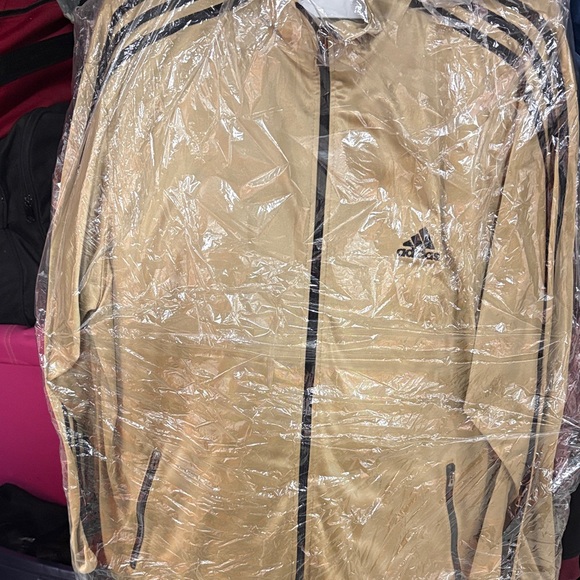 Adidas Men's Beige Windbreaker Jacket